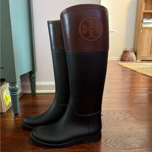 Tory Burch Two-Tone Black and Brown Boots